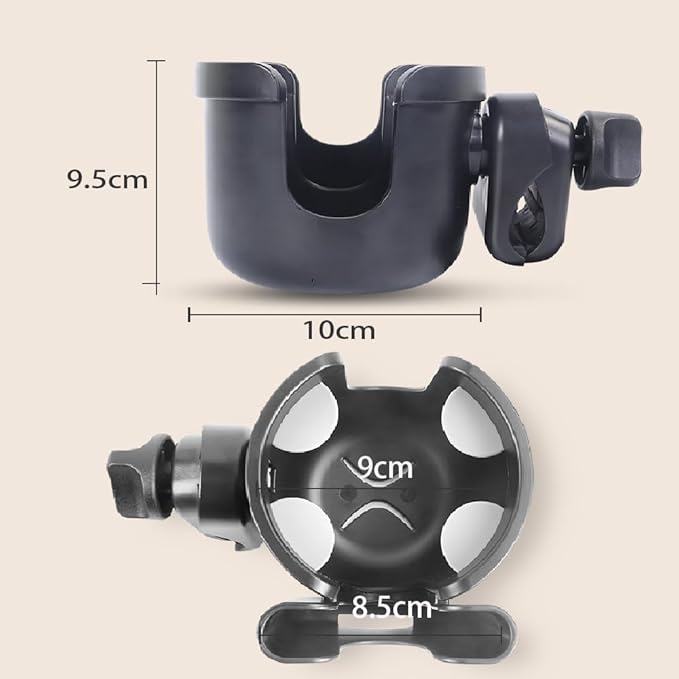 Stroller Cup Holder with Phone Holder, 2-in-1 Universal Cup Holder with Phone Mount for Walker, Wheelchair, Stroller, Cup Holder Attachment Fits Most Donna, Uppababy, Bugaboo