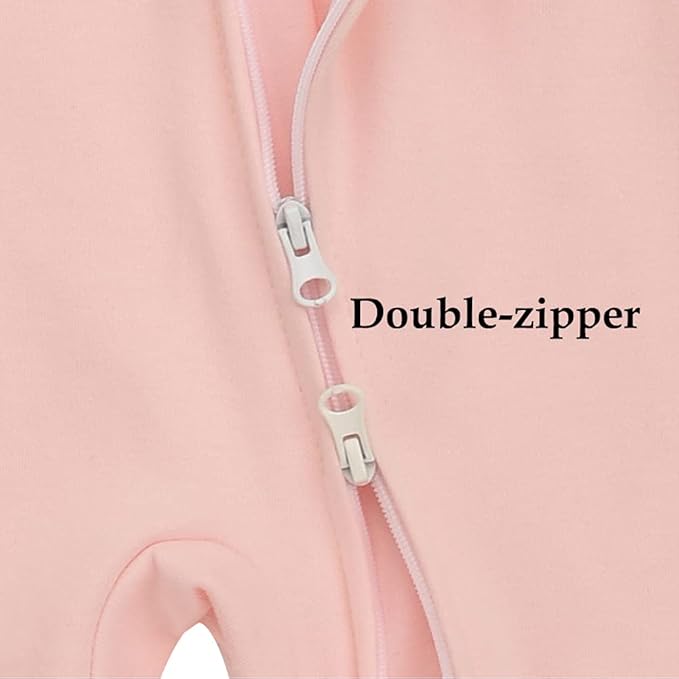 Aablexema Baby Footie Pajama with Mitten Cuffs, Double Zipper Infant Cotton clothes Sleeper Pjs, Footed Sleep Play