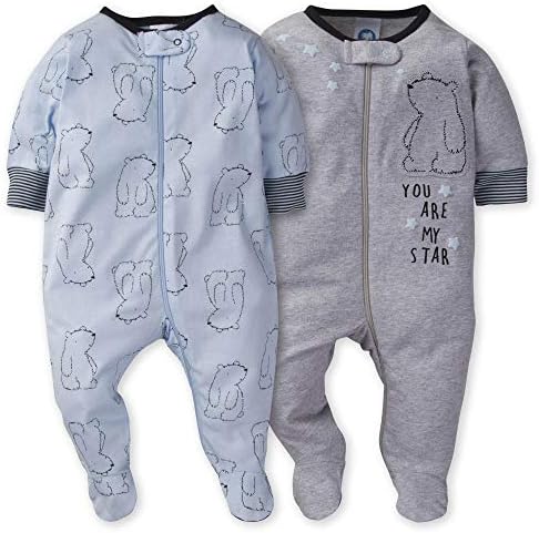 Gerber Baby Boys' 2-Pack Footed Pajamas