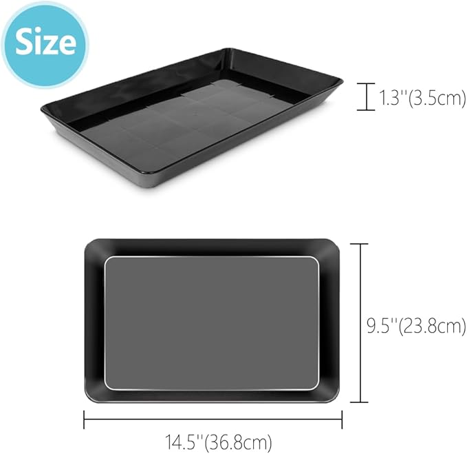 Serving Tray Platter, 5 Pcs Food Tray for Veggie Fruit Snack Dessert Cookie Cheese, Food Trays for Party Supplies Display, Plastic Platters for Serving Food, Large Trays, BPA Free