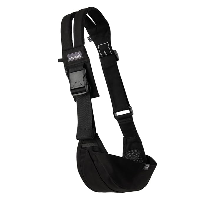 GOOSEKET 365 Toddler Carrier, 100% Cotton, Lightweight, Easy-to-USE, Portable, Suitable from 6-48 Months, Supports UP to 44LBS (Black)