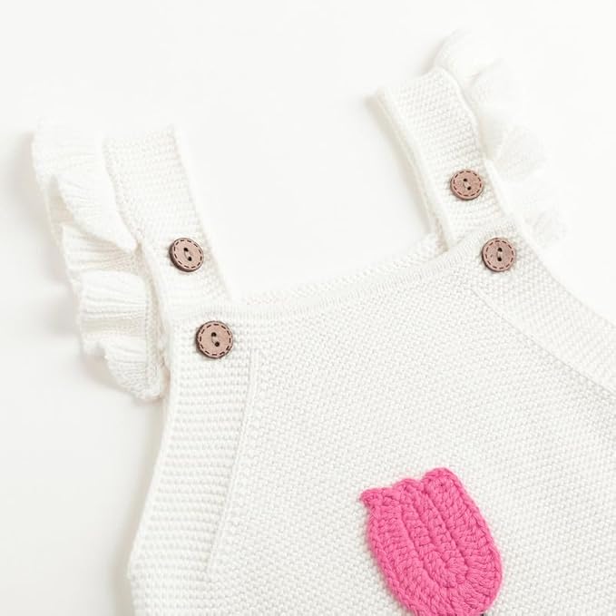 Simplee kids Baby Girls Sunflower Knit Rompers Knit Clothes for Newborn Baby Girls