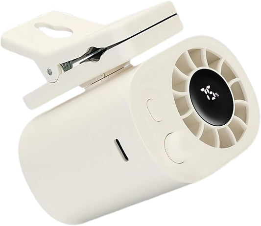 Small Clip on Fan Portable USB Mini Fan 2025 Upgrade,0-100 Speed Adjustment, Rechargeable Personal With LED Display for Umbrella,Desk,Dorm,Camping,Stroller,Golf,Gym,Beach Travel Outdoors-White