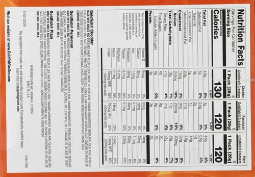 Goldfish Crackers Say Cheeeese Variety Pack with Cheddar, Pizza and Parmesan, Snack Packs, 20 Ct (Pack of 2)