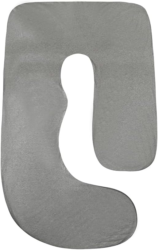 Pregnancy Pillow J-Shaped Full Body Pillow,59 inch with Jersey Cover Easy to Remove and Wash, Support Pregnant Women's Backs Legs and HIPS, Improve Sleep,Pregnancy Pillow for Women ，Dark Grey