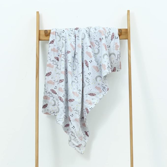 CREVENT Soft Plush Minky Baby Blanket for Girls, for Newborns, Toddlers Bedding Napping - Sweet Dream 30x40 Inches