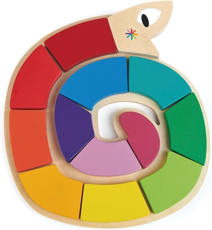 Tender Leaf Toys - Colour Me Happy - 13 Pieces Educational Colour Sorting Wooden Puzzle Toy with 3 Dimensional Shapes Underneath - Early Learning and Preschool Teaching Materials for Children 2+