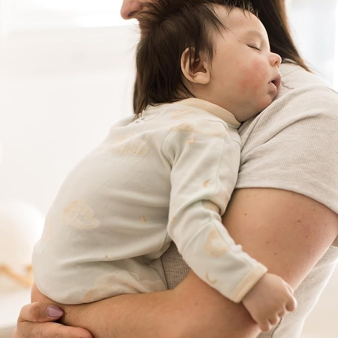 Burt's Bees Baby Baby Girls Pajamas, Zip Front Non-Slip Footed Sleeper Pjs, 100% Organic Cotton