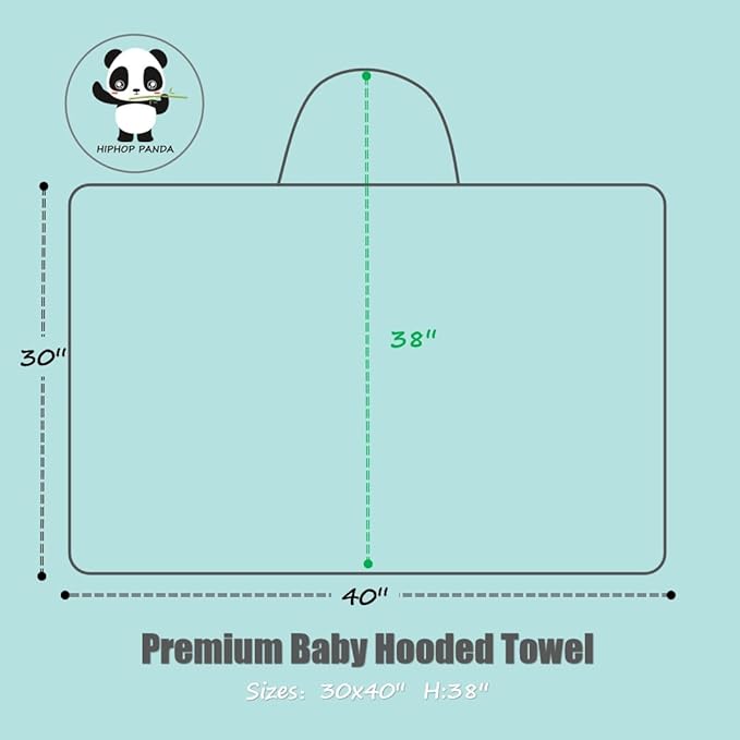 HIPHOP PANDA Hooded Towel - Rayon Made from Bamboo, Bath Towel with Bear Ears for Newborn, Babie, Toddler, Infant - Absorbent Large Baby Towel - Yellow Duck, 30 x 40 Inch
