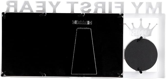 ESTAMICO Baby Picture Frames My Frist Year Photo Keepsake for Baby 1-12 Months Memory, White