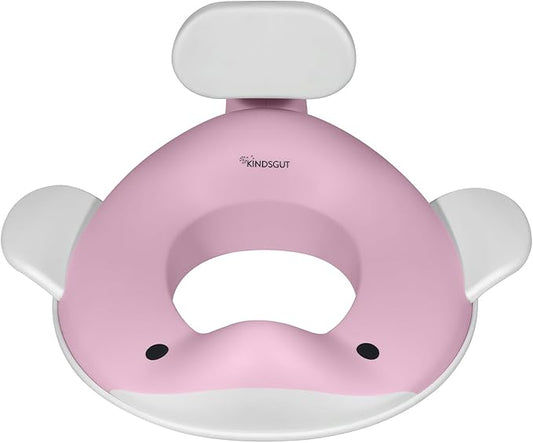 Kindsgut Potty Training Seat in whale design, designed in Germany, suitable for all toilet shapes non-slip toilet seat, Delicate Pink