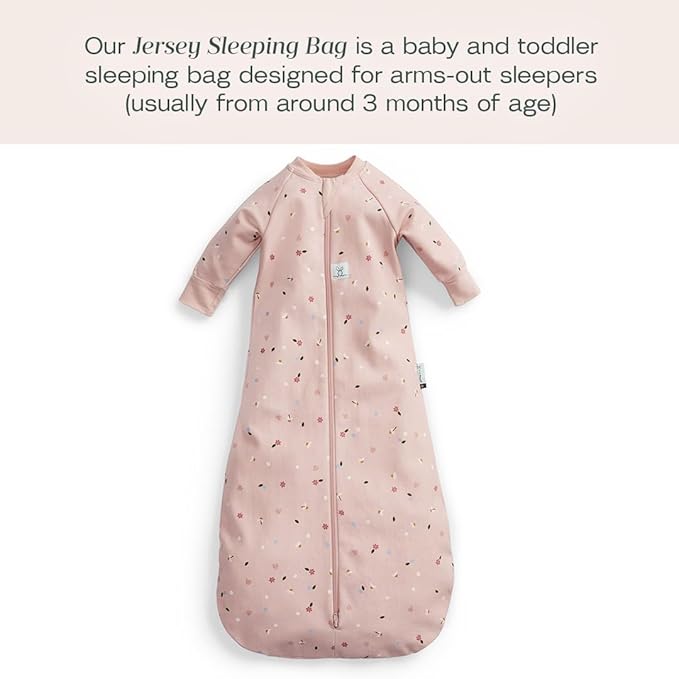 ergoPouch 3.5 Tog Jersey Sleeping Bag – Arms-Out Baby Sleep Sack – Soft, Breathable & Comfortable (3-12 Months, Daisies)