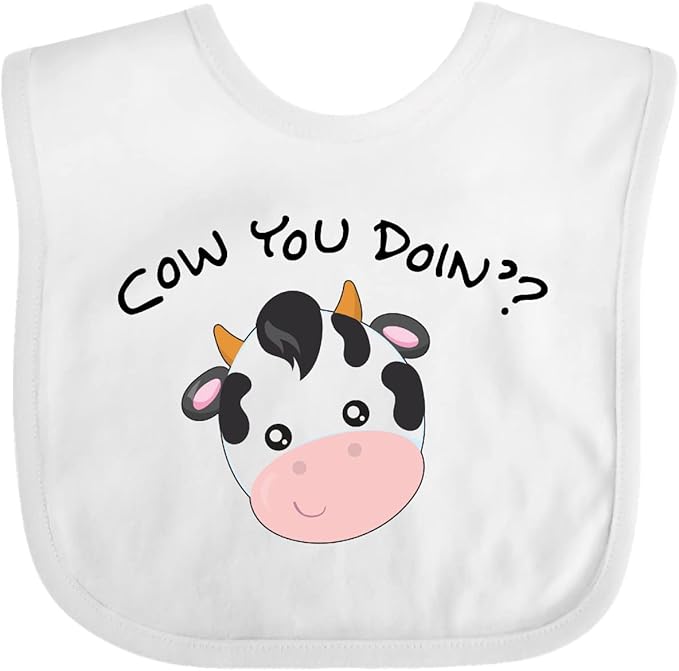inktastic Cow You Doin' Cute Cow Baby Bib