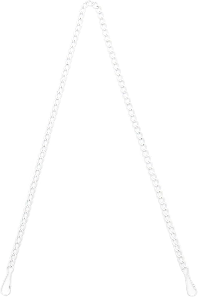 Bieye Metal Chain with Safety Hooks for Tiffany Style Stained Glass Window Panel Hangings, 30 inches Long White Plating, Chain005
