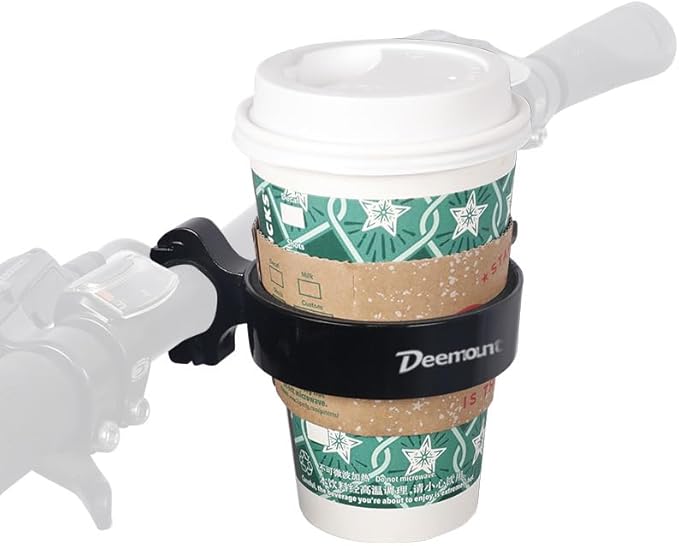 Premium Aluminium Bike Handlebar Cup Holder - Secure, Stylish, and Versatile, Baby Strollers Available (C Cup Holder-Black)