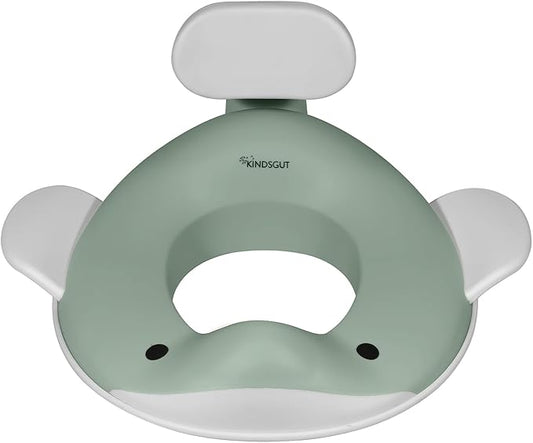 Kindsgut Potty Training Seat in whale design, designed in Germany, suitable for all toilet shapes non-slip toilet seat, Pistachio