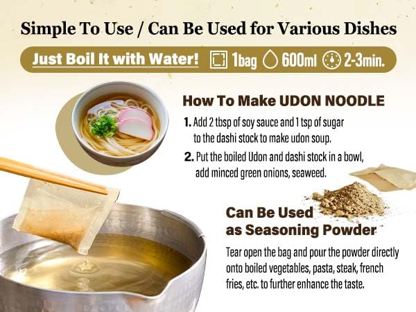 Chaganju Dashi Stock, Dashi Packet – Ramen Broth, Miso Soup, Udon, Shabu Shabu & Hot Pot Soup Base – Rich Umami Flavor, 8 Carefully Selected Ingredients – Authentic Japanese Umami Dashi, Made in Japan, 8g × 15pacs