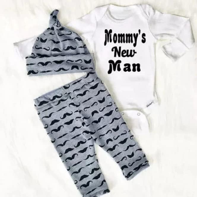 Newborn Infant Baby Clothes Long Sleeve Romper + Pants + Hat 3PCS Outfits Set