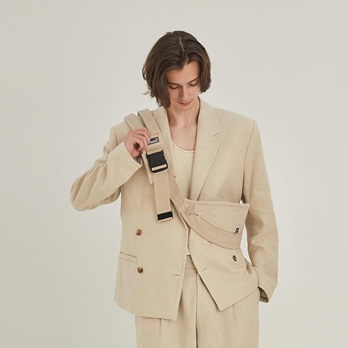 GOOSEKET 365 Toddler Carrier, 100% Cotton, Lightweight, Easy-to-USE, Portable, Suitable from 6-48 Months, Supports UP to 44LBS (Beige)