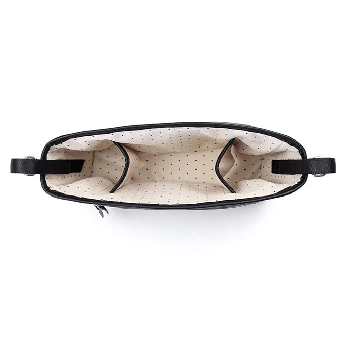 Itzy Ritzy Adjustable Stroller Caddy / Organizer - Stroller Organizer Bag Featuring Front Zippered Pocket, 2 Built-In Interior Pockets & Straps to Fit Nearly Any Model (Black with Gold Hardware)