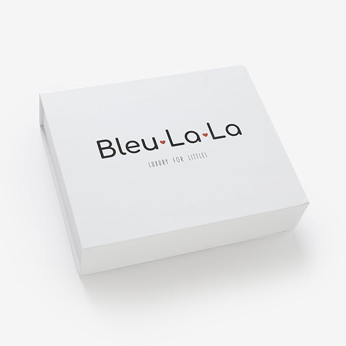 Luxe Collection 100% Organic Cotton Luxury Knit Baby Blanket + Hat Set (Denim Blue)