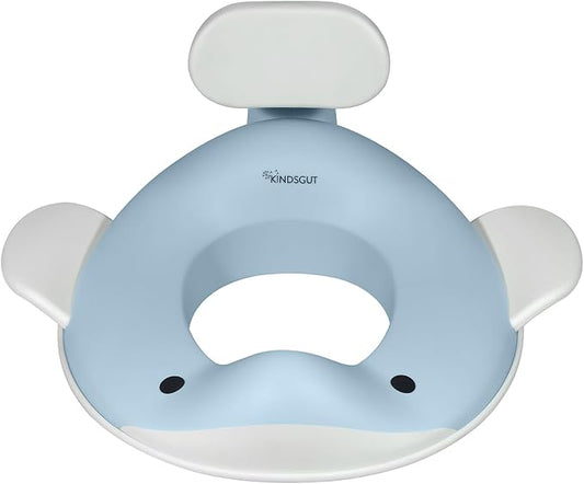 Kindsgut Potty Training Seat in whale design, designed in Germany, suitable for all toilet shapes non-slip toilet seat, Light Blue