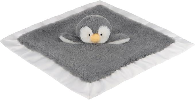 Apricot Lamb Stuffed Animals Soft Security Blanket Gray Penguin Infant Nursery Character Blanket Luxury Snuggler Plush(Gray Penguin, 14 Inches)