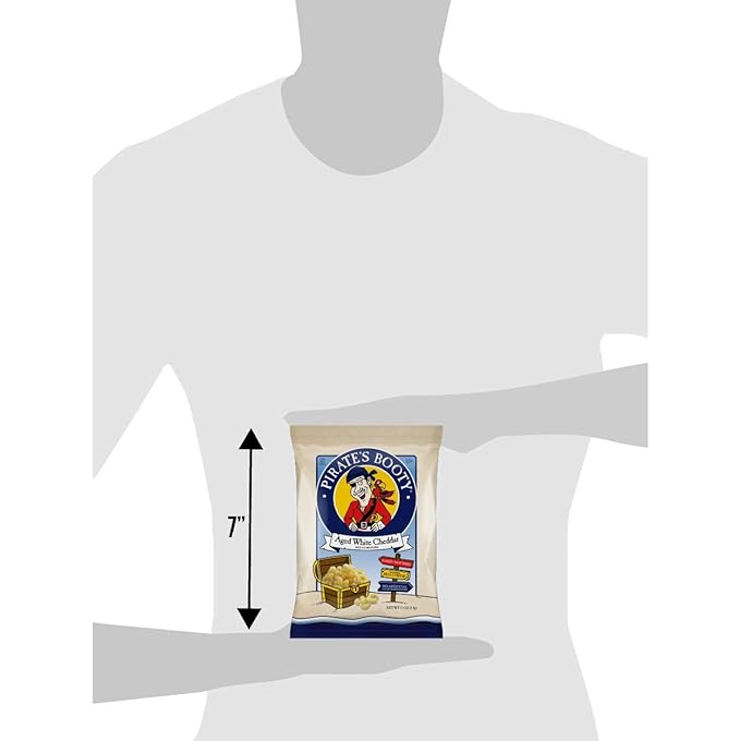 Pirate's Booty Aged White Cheddar Cheese Puffs, Gluten-Free, Kids Snacks, 0.5oz (24ct)