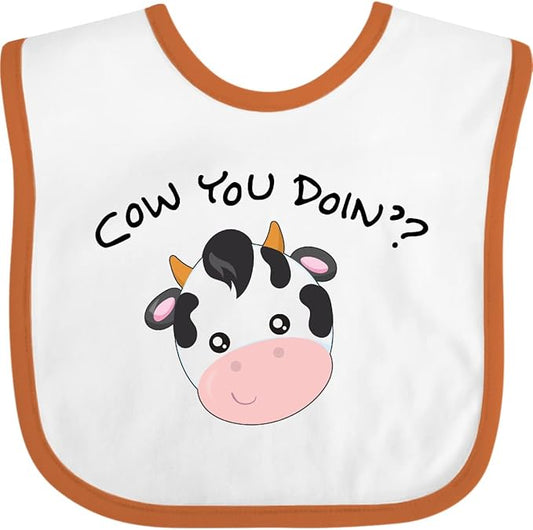 inktastic Cow You Doin' Cute Cow Baby Bib