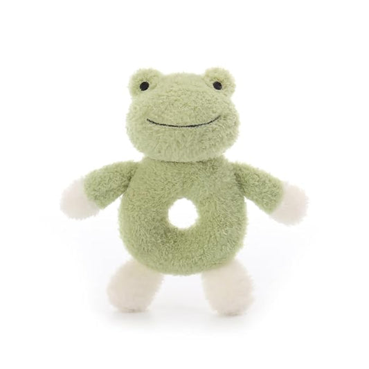 Apricot Lamb Baby Frog Soft Rattle Toy, Plush Stuffed Animal for Newborn Soft Over 0 Months (Frog, 6 Inches)
