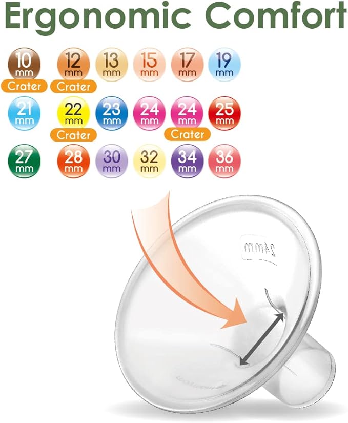 Maymom Brand 2X Two-Piece Small Breastshield with Valve, membranes and Maymom Connector,Compatible with Medela Breast Pumps Top Hole Version. (30 mm) Detachable Clear