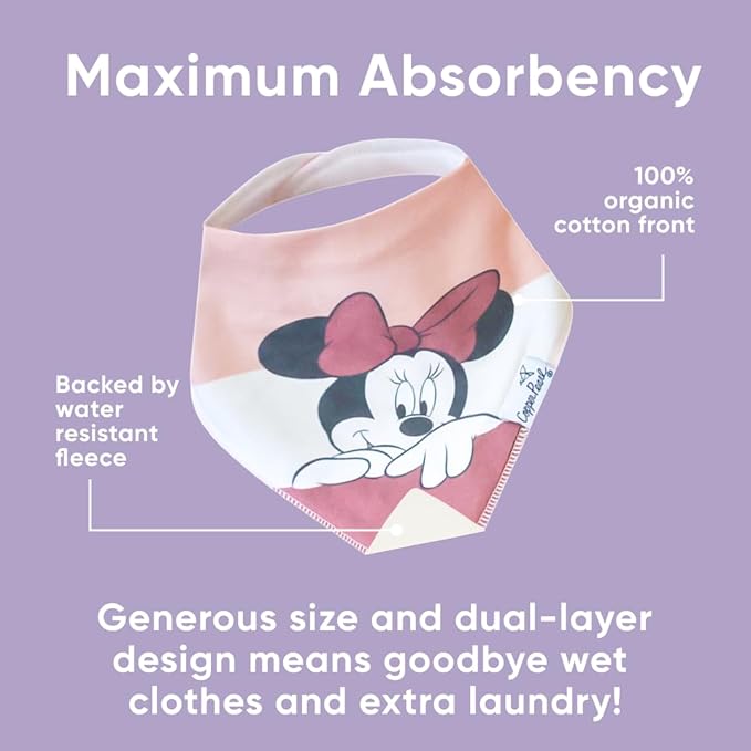 Copper Pearl Baby Bandana Drool Bibs for Drooling and Teething 4 Pack Gift Set Minnie Mouse