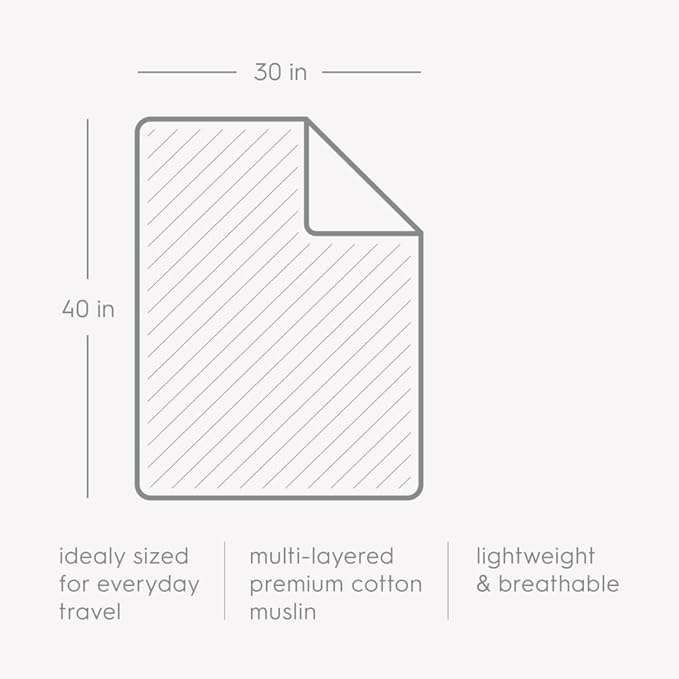 Little Unicorn Newborn Receiving Quilt | Ultra- Soft, Multi-Layered Muslin Fabric | Gift for Newborns & on-The-go (Pressed Petals)