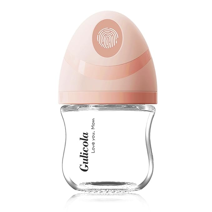 Natural Small Glass Baby Bottle 3 oz, Very Slow Flow Nipple, 1 pk - Pink