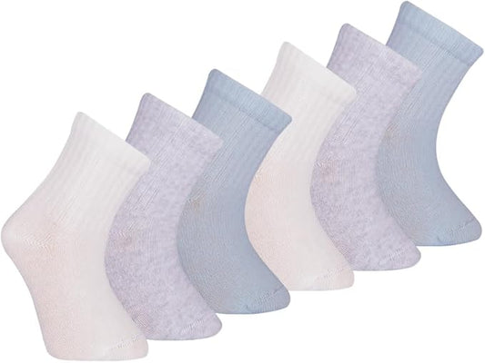 Bella Seamless-Toe Turkish Cotton Ribbed Crew Socks - Stylish and Cozy 6-Pack Baby & Toddler Socks