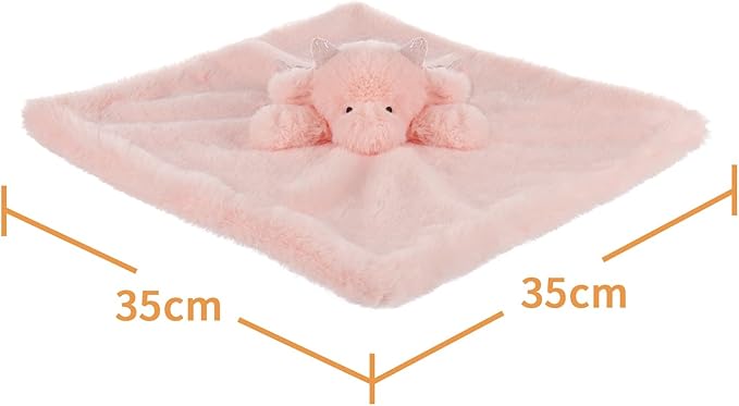 Apricot Lamb Pink Dragon Soft Loveys for Babies, Security Blanket for Baby Boy and Girl, 13.8 Inches for Infant and Toddlers