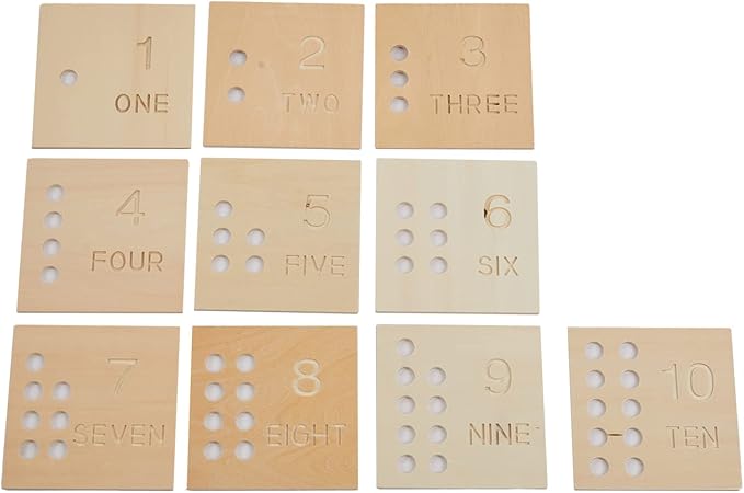 Adena Montessori Toys Wooden Counting Peg Game - Learn to Count 1-10 with Numerals, Peg Drop Box & Tumbling Pegs - Educational Toddler Toy for Early Math Skills Development (Small Counting Pegs Board)