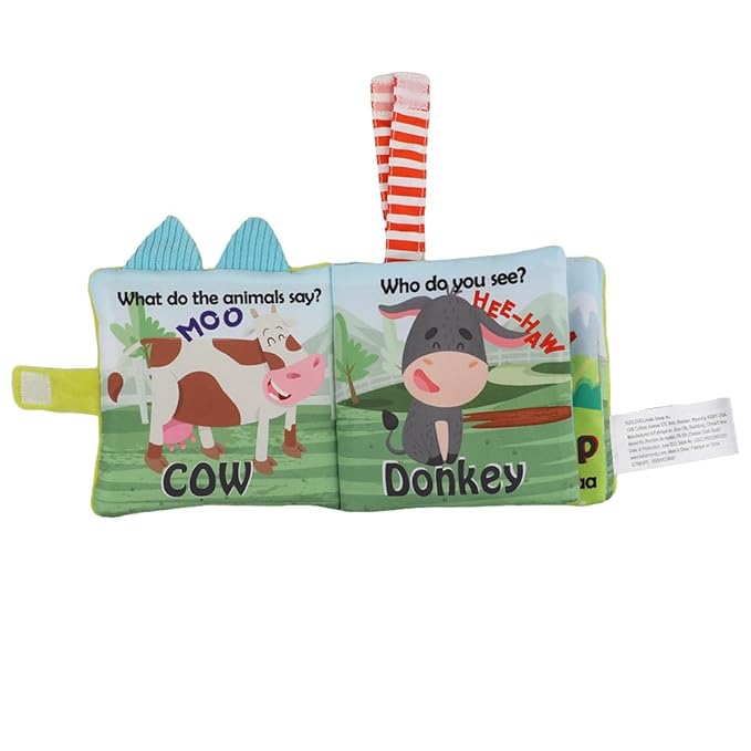 Soft Baby Books Gift Set – Cloth Crinkle Books for Infants 0-3-6-12 Months, Newborn Teething Toy, Tummy Time Toy, Baby Teethers, Shower Gift for Boys & Girls (2-pcs)