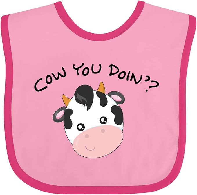 inktastic Cow You Doin' Cute Cow Baby Bib