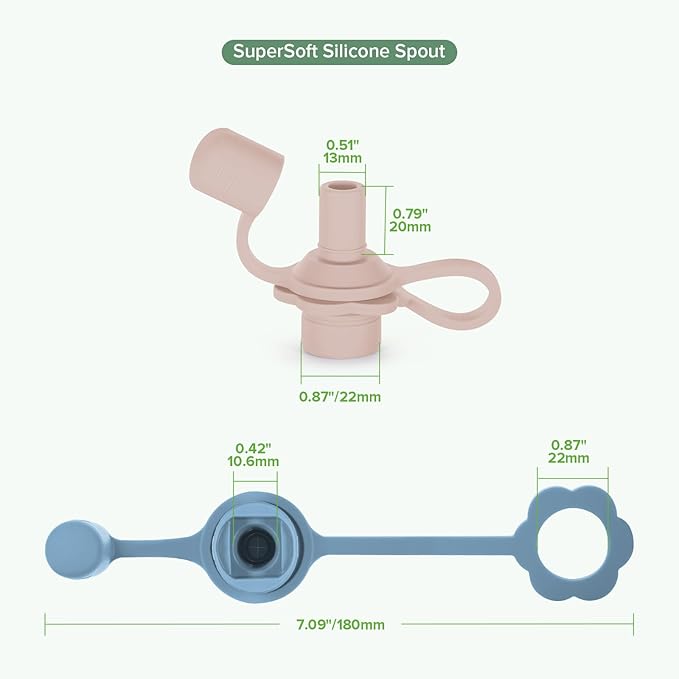 haakaa Multi-Functional Silicone Spout,Pouch Topper No Spill,Water Bottle Topper for Toddlers,100% Food Grade Silicone,4 Pack