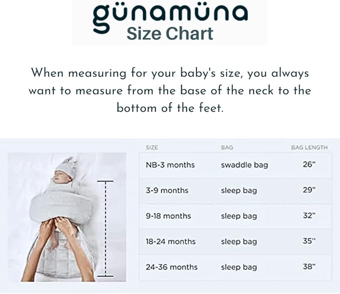 GUNAMUNA günamüna Unisex Baby, Toddler Wearable Blanket, Sleeping Bag Bamboo Rayon, Sleep Sack with Diaper Zipper, 2.6 TOG
