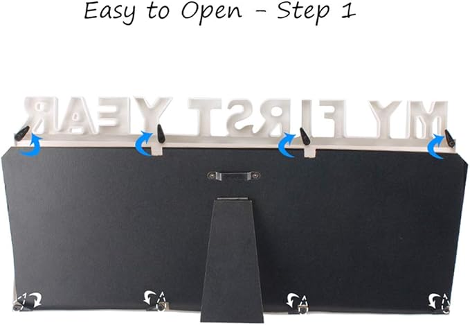 ESTAMICO My First Year Frame Baby Picture Keepsake Frame for Photo Memories, White