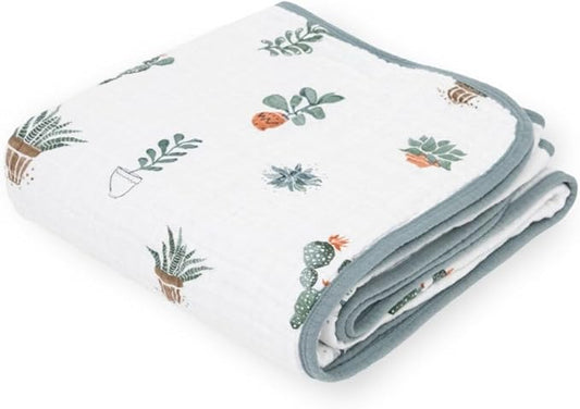 Little Unicorn Original Premium Cotton Quilt | Multi-Layered & Extra-Soft Muslin Fabric |for Babies & Toddlers (Prickle Pots)