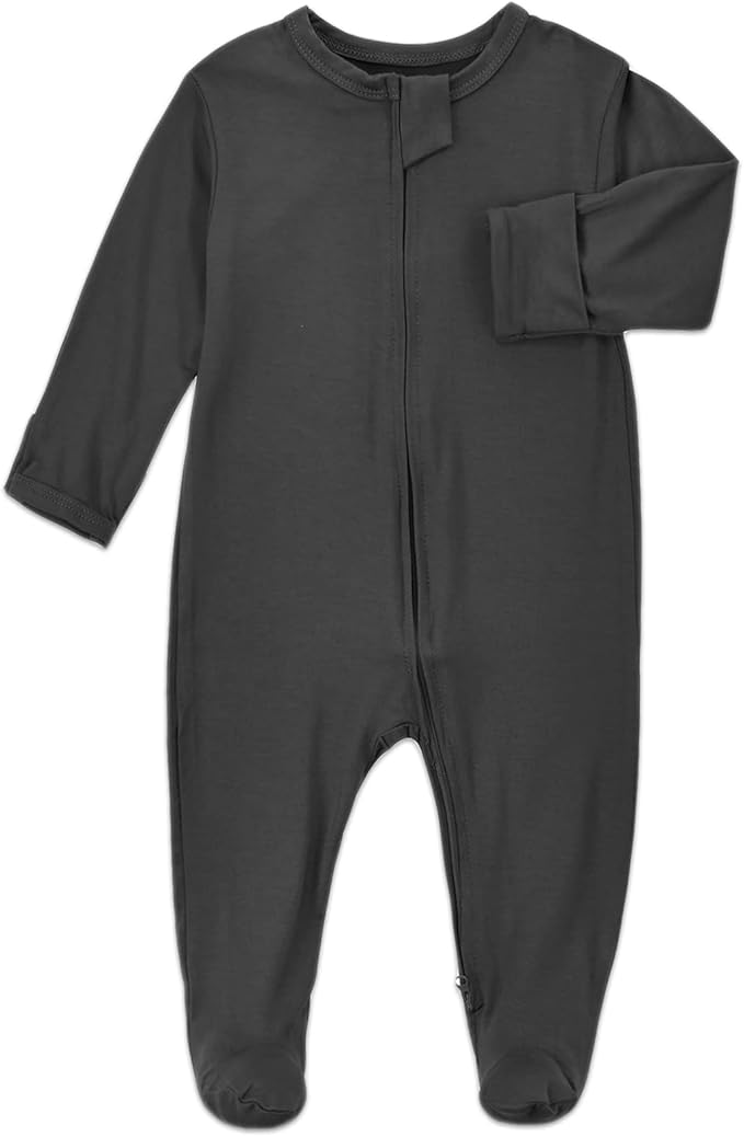 Aablexema Baby Footie Pajamas Zipper - Rayon from Bamboo Infant Footed Pjs with Mittens Sleepwear Jammies