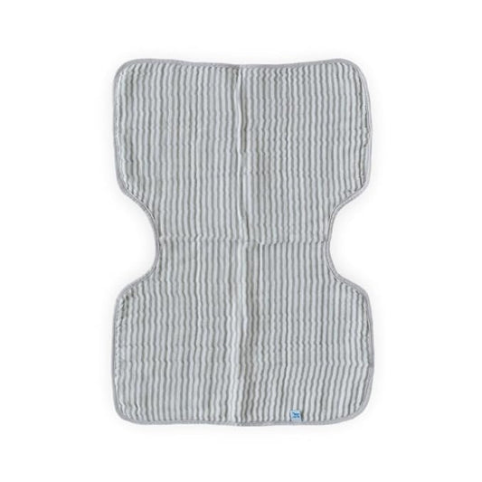 Little Unicorn Ultra-Absorbent Premium Burp Cloth | Soft on Baby's Skin | Larger Size | Ergonomic Design (Grey Stripe)