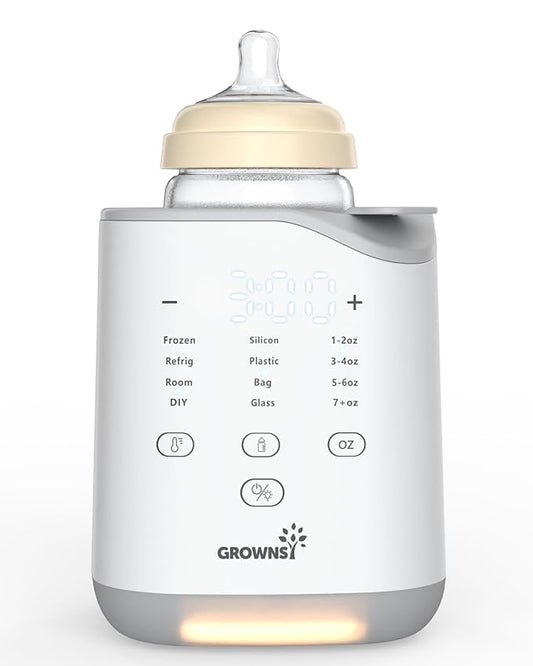 GROWNSY Bottle Warmer, 2025 Fast Baby Bottle Warmer for Breastmilk & Formula, Smart Temperature Control, with Timer, Thaw, Food Heater, Night Light, Calentador De Biberones for All Bottles
