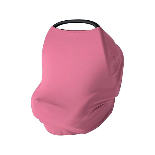 Baby Car Seat Cover, Supersoft Bamboo Viscose Carseat Cover for Infant Boys & Girls, Breathable Multi-Use Breastfeeding Covers, Canopy for Carrier, Stroller, Shopping Cart & High Chair