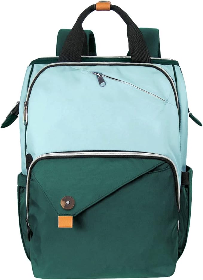 Hap Tim Baby Diaper Bag for Boys Girls, Large Backpack Diaper Bags with Double Compartments, Baby Registry Search Shower Gifts Stuff Newborn Must Haves, Green（7340-GR）