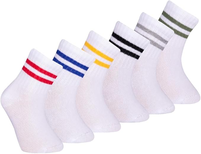 Bella Seamless-Toe Turkish Cotton Ribbed Crew Socks - Stylish and Cozy 6-Pack Baby & Toddler Socks