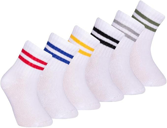 Bella Seamless-Toe Turkish Cotton Ribbed Crew Socks - Stylish and Cozy 6-Pack Baby & Toddler Socks